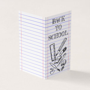 Terug naar school visitekaartje