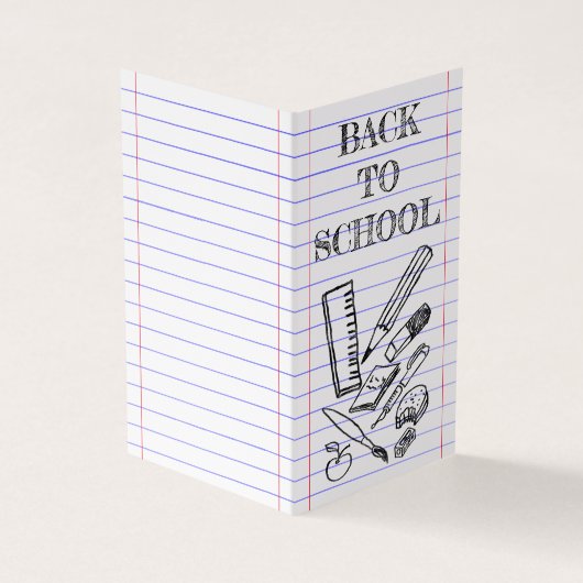 Terug naar school visitekaartje (Buitenkant)