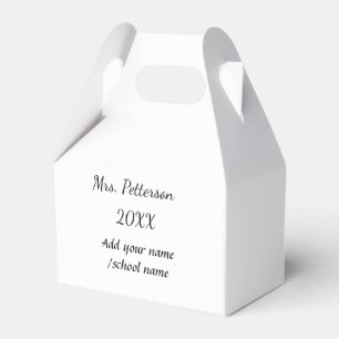 Terug naar school voeg de naam van de leerkracht j bedankdoosjes