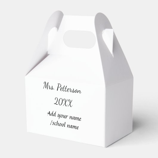 Terug naar school voeg de naam van de leerkracht j bedankdoosjes (Voorkant Zijde)