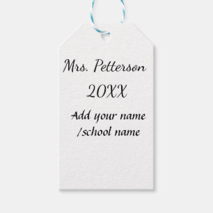 Terug naar school voeg de naam van de leerkracht j cadeaulabel