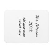 Terug naar school voeg de naam van de leerkracht j magneet (Horizontaal)