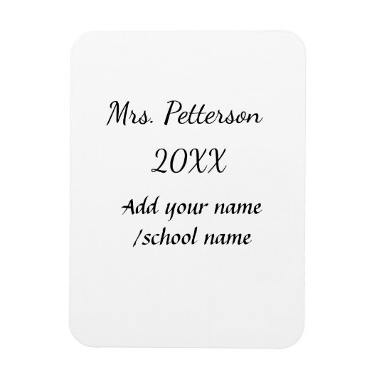 Terug naar school voeg de naam van de leerkracht j magneet (Verticaal)