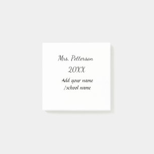 Terug naar school voeg de naam van de leerkracht j post-it® notes