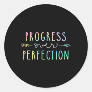 Terug naar school Vooruitgang in de perfectie Ronde Sticker