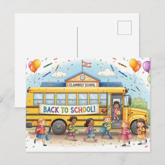 Terug naar School Vrienden Briefkaart (Voorkant / Achterkant)