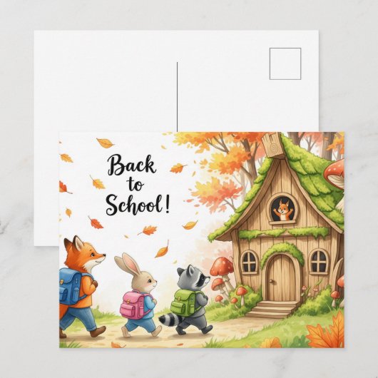 Terug naar School Vrienden Briefkaart (Voorkant / Achterkant)