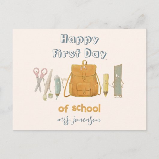 Terug naar School Vrienden Briefkaart (Voorkant)