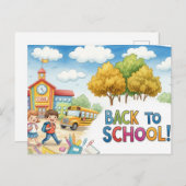 Terug naar School Vrienden Briefkaart (Voorkant / Achterkant)