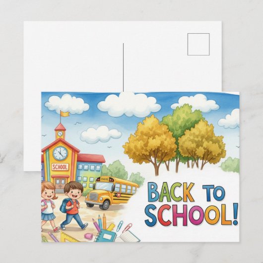 Terug naar School Vrienden Briefkaart (Voorkant / Achterkant)