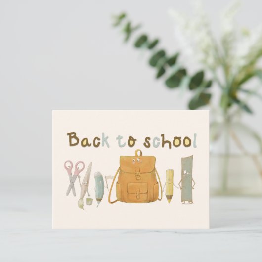 Terug naar School Vrienden Briefkaart (Staand voorkant)