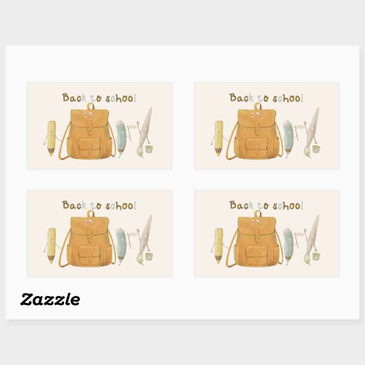 Terug naar School Vrienden Rechthoekige Sticker (Vel)