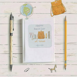 Terug naar School Vrienden Vierkante Sticker