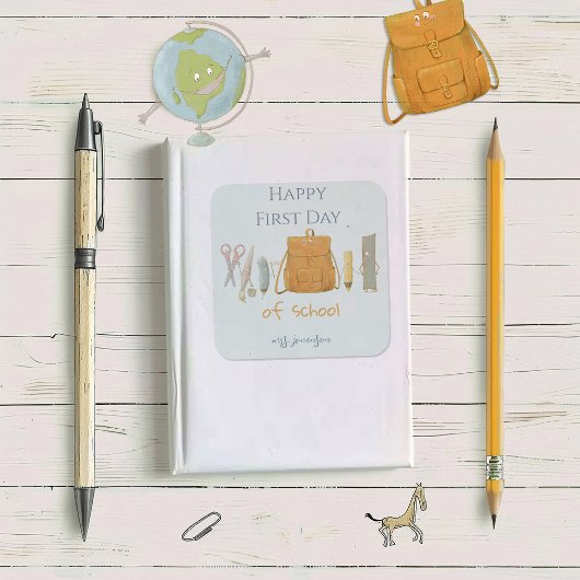 Terug naar School Vrienden Vierkante Sticker