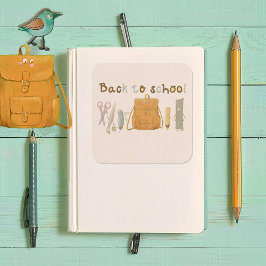 Terug naar School Vrienden Vierkante Sticker