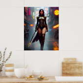 Terug naar School Vrouw Super Hero Art Poster (Keuken)