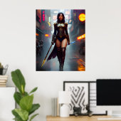 Terug naar School Vrouw Super Hero Art Poster (Thuiskantoor)