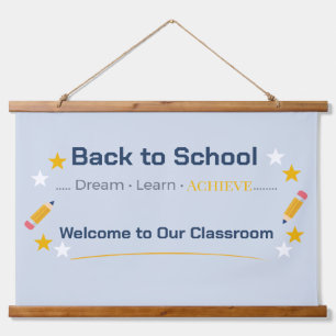 Terug naar school wandtapijt Klaslokaal wanddeco Hangend Wandkleed