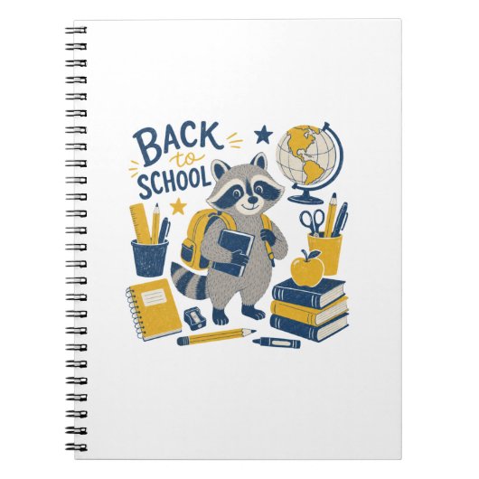 Terug naar school Wasbeer Middelbare school Notitieboek (Voorkant)
