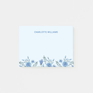 Terug naar school waterverf blauwe bloemen leraar post-it® notes