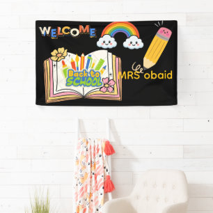 Terug naar school Welkom-banner voor leraren Kle Spandoek