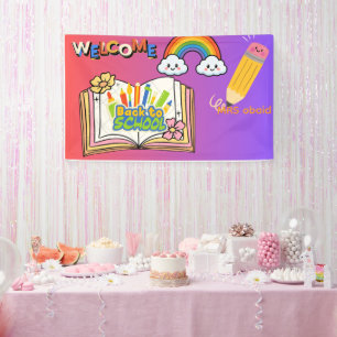 Terug naar school Welkom-banner voor leraren Kle Spandoek