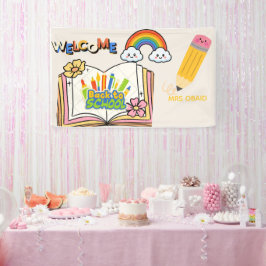 Terug naar school Welkom-banner voor leraren |mini Spandoek