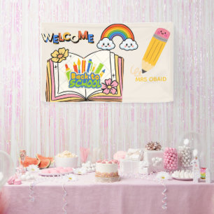 Terug naar school Welkom-banner voor leraren mini Spandoek