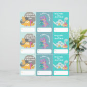 Terug naar School Welkom Dinosaur Label Printable (Staand voorkant)