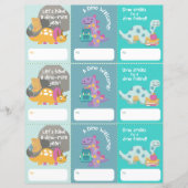 Terug naar School Welkom Dinosaur Label Printable (Voorkant)