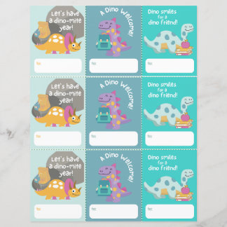 Terug naar School Welkom Dinosaur Label Printable