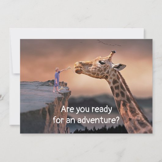 Terug naar School Welkom Kaarten Giraffe Adventure (Voorkant)