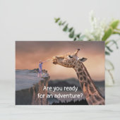 Terug naar School Welkom Kaarten Giraffe Adventure (Staand voorkant)