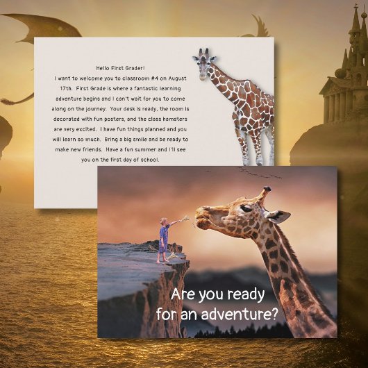 Terug naar School Welkom Kaarten Giraffe Adventure