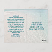 Terug naar School Welkom Studenten Oceaan Golven Briefkaart (Achterkant)