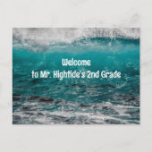 Terug naar School Welkom Studenten Oceaan Golven Briefkaart (Voorkant)