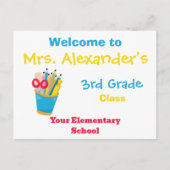 Terug naar School Welkomstbericht Briefkaart (Voorkant)