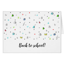 Terug naar school Wenskaart.