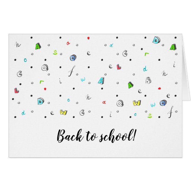 Terug naar school Wenskaart. (Voorkant Horizontaal)