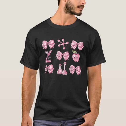 Terug naar School Wetenschap Leraar Coquette Bow F T-shirt (Voorkant)