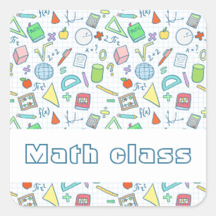 Terug naar school: "Wiskunde class" sticker (bewer
