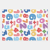 Terug naar school wiskunde en getallen set van 3 inpakpapier vel (Voorkant 2)