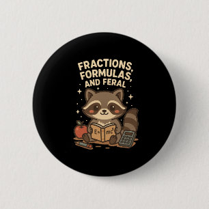 Terug naar school wiskunde leraar wasbeer breuken ronde button 5,7 cm