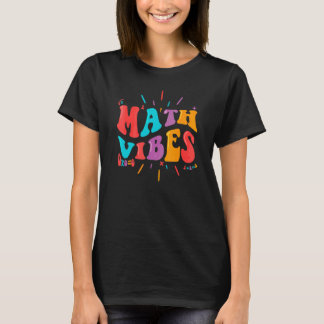 Terug naar school, wiskunde vibes, retro groovy wi t-shirt