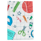 Terug naar school witte spullen medium cadeauzakje (Voorkant)