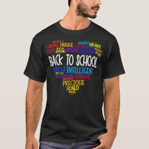 Terug Naar School Woordwolk Schattige Studenten Le T-shirt