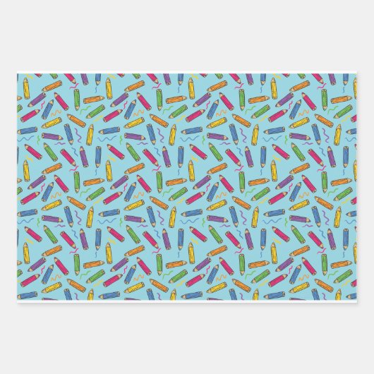 terug naar school Wrapping Paper Flat Sheet Set va (Voorkant 3)
