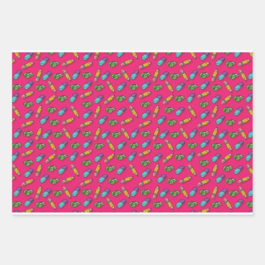 terug naar school Wrapping Paper Flat Sheet Set va (Voorkant)