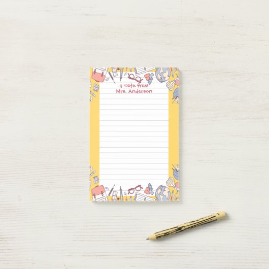Terug naar School Yellow Post-it® Notes (Op bureau)