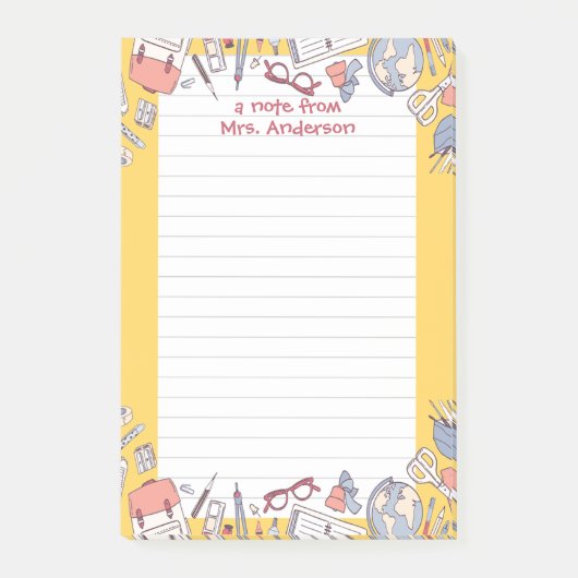 Terug naar School Yellow Post-it® Notes (Voorkant)